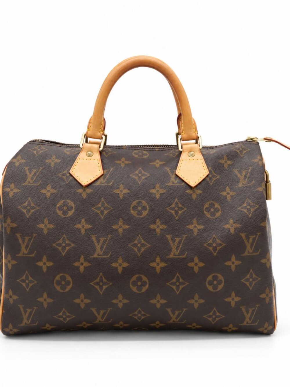 Louis Vuitton Monogram Speedy 30 Brown Canvas Leather Handbag